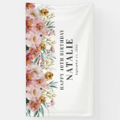 Meisjes waterverf floral editable age spandoek (Verticaal)