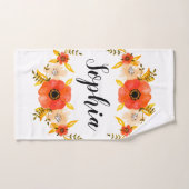 Meisjes Waterverf Koraal - Grote Aangepaste tekst Handdoek (Handdoek)