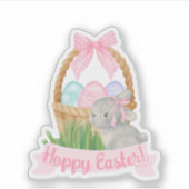 Meisjes Waterverf Paasmand Sticker (Voorkant)