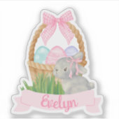 Meisjes Waterverf Paasmand Sticker (Voorkant)