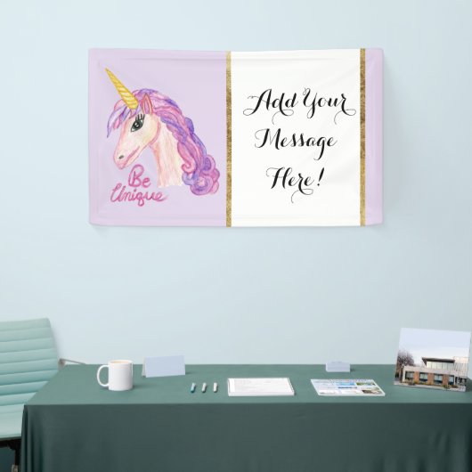 Meisjes Waterverf Unicorns zijn uniek Spandoek (Beurs)