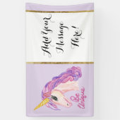 Meisjes Waterverf Unicorns zijn uniek Spandoek (Verticaal)