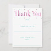 Meisjes Waterverf Vul de lege bedankkaart in Notitiekaartje (Voorkant)