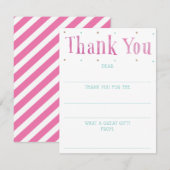 Meisjes Waterverf Vul de lege bedankkaart in Notitiekaartje (Voorkant / Achterkant)