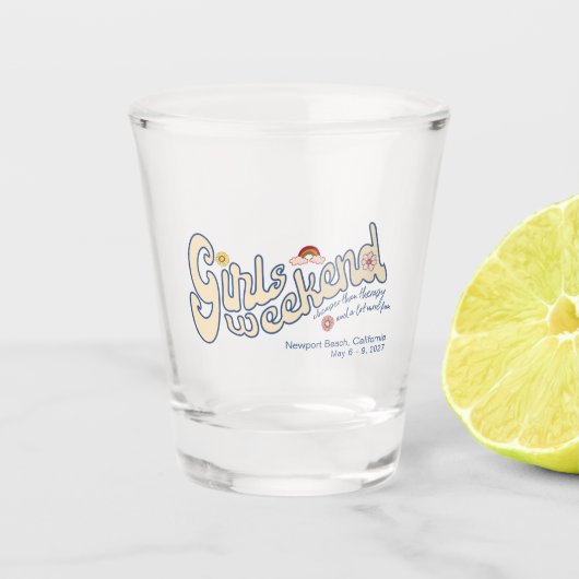 Meisjes Weekend Goedkoper dan Therapie en veel mee Shot Glas (Voorkant)