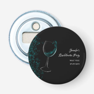 Meisjes weekend mocktail bachelorette party blauw button flesopener