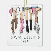 Meisjes Weekend Nashville Mode Illustratie Cadeau Keramisch Ornament (Links)