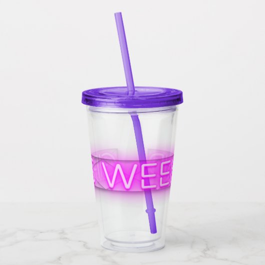 MEISJES WEEKEND Neon LED Bord Acryl Drinkbeker (Links)