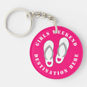 Meisjes weekend reis strand sandalen bestemming ro sleutelhanger