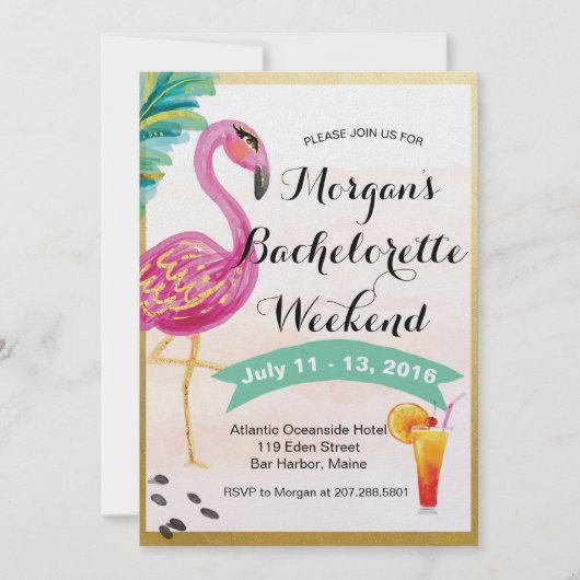 Meisjes Weekend Route uitnodiging (Voorkant)