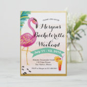 Meisjes Weekend Route uitnodiging (Staand voorkant)