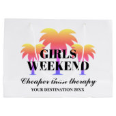 Meisjes weekend weg trip tropische palmboom op maa groot cadeauzakje (Achterkant)