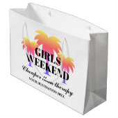 Meisjes weekend weg trip tropische palmboom op maa groot cadeauzakje (Achterkant Gekanteld)