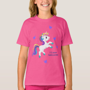 Meisjes Whimsical Blauwgroen Eenhoorn BIrthday Par T-shirt