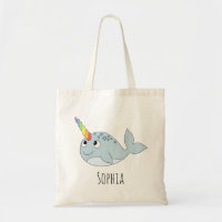 Meisjes Whimsical Rainbow Narwhal Cartoon Naam Kin