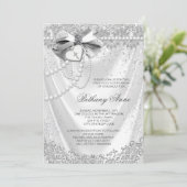 Meisjes White Satin Eerste Communie Kaart (Staand voorkant)