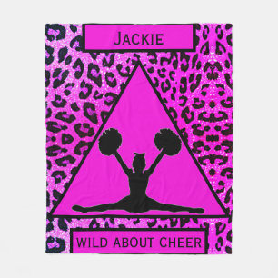 Meisjes "Wild Over Cheer" Roze luipaard Fleece Deken