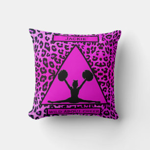 Meisjes "Wild Over Cheer" Roze luipaard Kussen