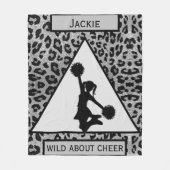 Meisjes "Wild Over Cheer" Silver Leopard Fleece Deken (Voorkant)