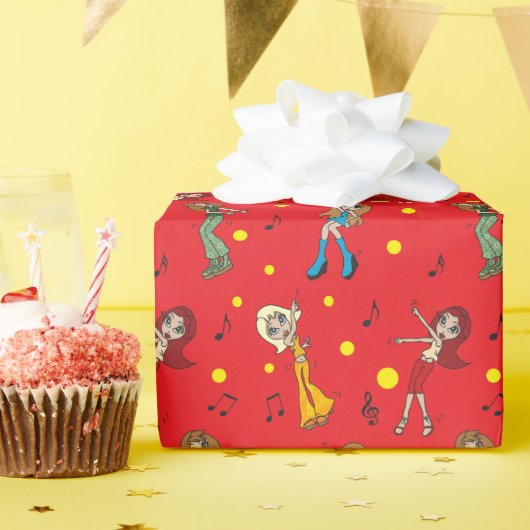 Meisjes willen alleen dansen cadeaupapier (Verjaardagsfeest)