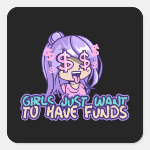 meisjes willen alleen maar geld sticker