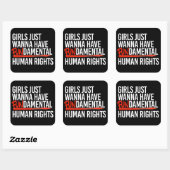 Meisjes willen fundamentele rechten hebben vierkante sticker (Vel)
