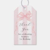 Meisjes willen gewoon één 1e verjaardag dank je cadeaulabel (Voorkant)