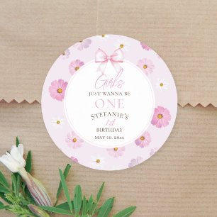 Meisjes willen gewoon één bloemrijke verjaardag zi ronde sticker