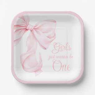 Meisjes willen gewoon Eén Roze Lint Papieren Bord 