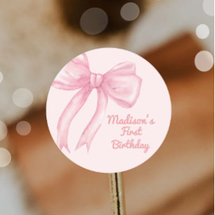 Meisjes willen gewoon een roze strik coquette verj ronde sticker