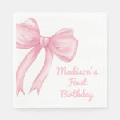 Meisjes willen gewoon een roze strik coquette verj servet (Voorkant)