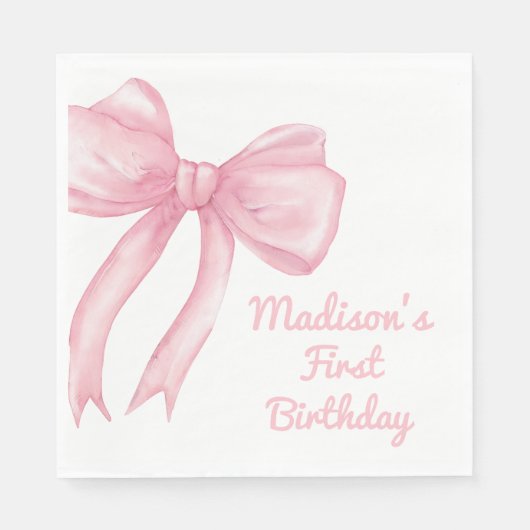 Meisjes willen gewoon een roze strik coquette verj servet (Voorkant)