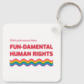Meisjes willen gewoon fundamentele mensenrechten sleutelhanger (Achterkant)