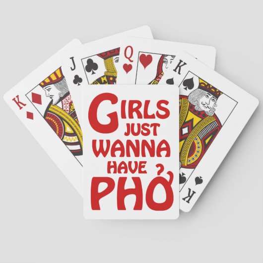 Meisjes willen gewoon Phở hebben Pokerkaarten (Achterkant)