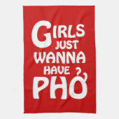 Meisjes willen gewoon Phở hebben Theedoek (Verticaal)