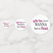 Meisjes willen gewoon plezier hebben. confetti (Achterkanten)