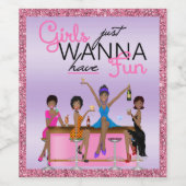 Meisjes Willen Gewoon Pret Hebben Bruidsfeest Wijn Etiket (Enkel label)