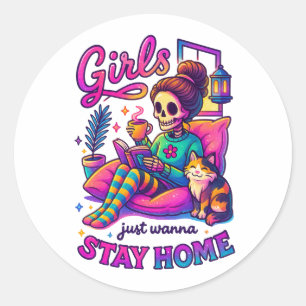 Meisjes willen gewoon... ronde sticker