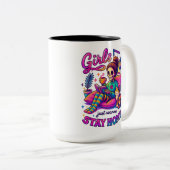 Meisjes willen gewoon... tweekleurige koffiemok (Voorkant rechts)