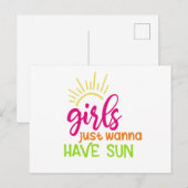 Meisjes willen gewoon zon hebben briefkaart (Voorkant / Achterkant)
