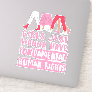 Meisjes willen grondrechten Woordkunstvinyl Sticker