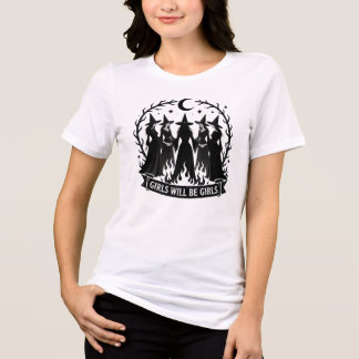 Meisjes Willen Meisjes Heksenkring Halloween Tri-Blend Shirt