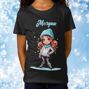 Meisjes Winter Ice Schaats Figuur Schaats Geperson T-shirt