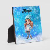 Meisjes Winter Ice Schaats Figuur Schaats Sneeuwvl Fotoplaat (Voorkant)