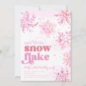 Meisjes Winter Verjaardag Uitnodiging (Voorkant)