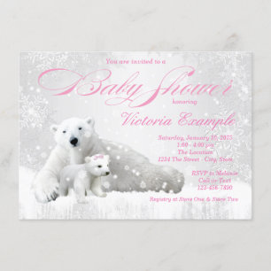 Meisjes Winter Wonderland Baby Shower Uitnodiginge Kaart