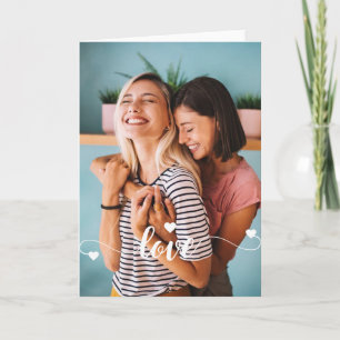 Meisjes Witte Liefde Script Met Hart Valentijn Kaart
