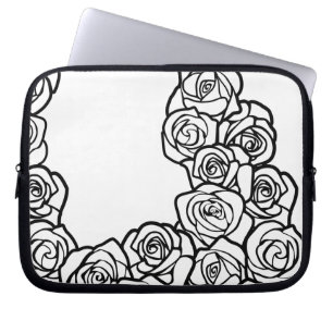 Meisjes witte rozen laptop sleeve