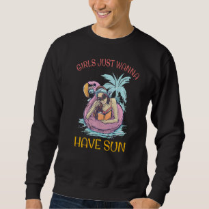 Meisjes wol gewoon zon hebben flamingo zomer idee trui
