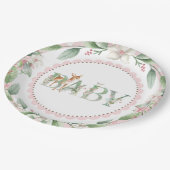 Meisjes Woodland Herten Baby shower Papier Borden Papieren Bordje (Gekanteld)